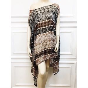 Chocolate 'Diva' Off Shoulder Tunic